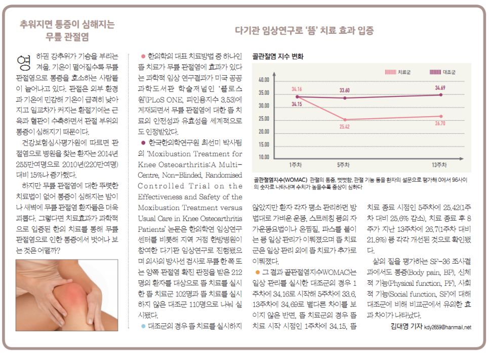 무릎관절염 침 치료 안내