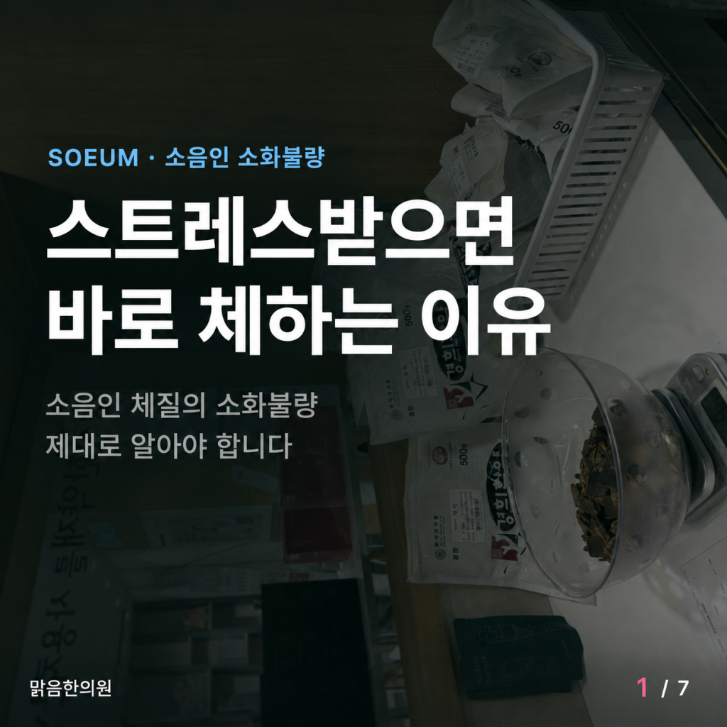소음인 소화불량, 스트레스받으면 바로 체하는 이유 - 맑음한의원