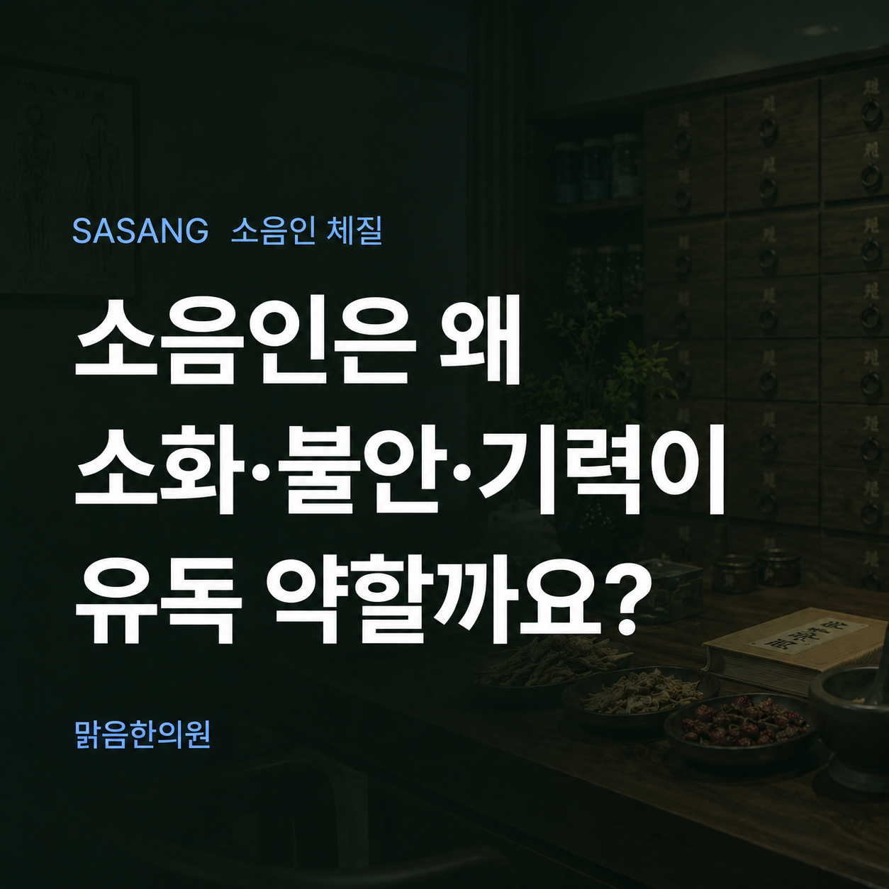 소음인은 왜 소화·불안·기력이 유독 약할까