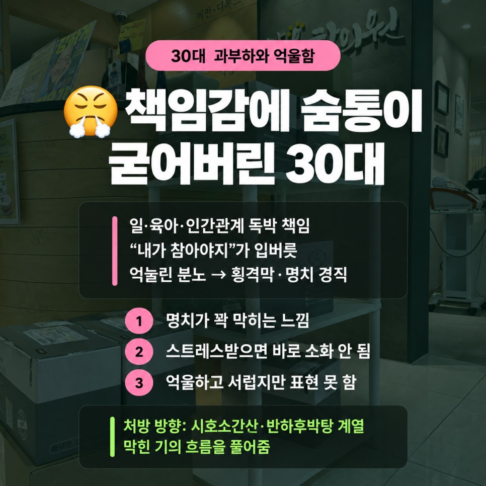 30대 화병 과부하와 책임감