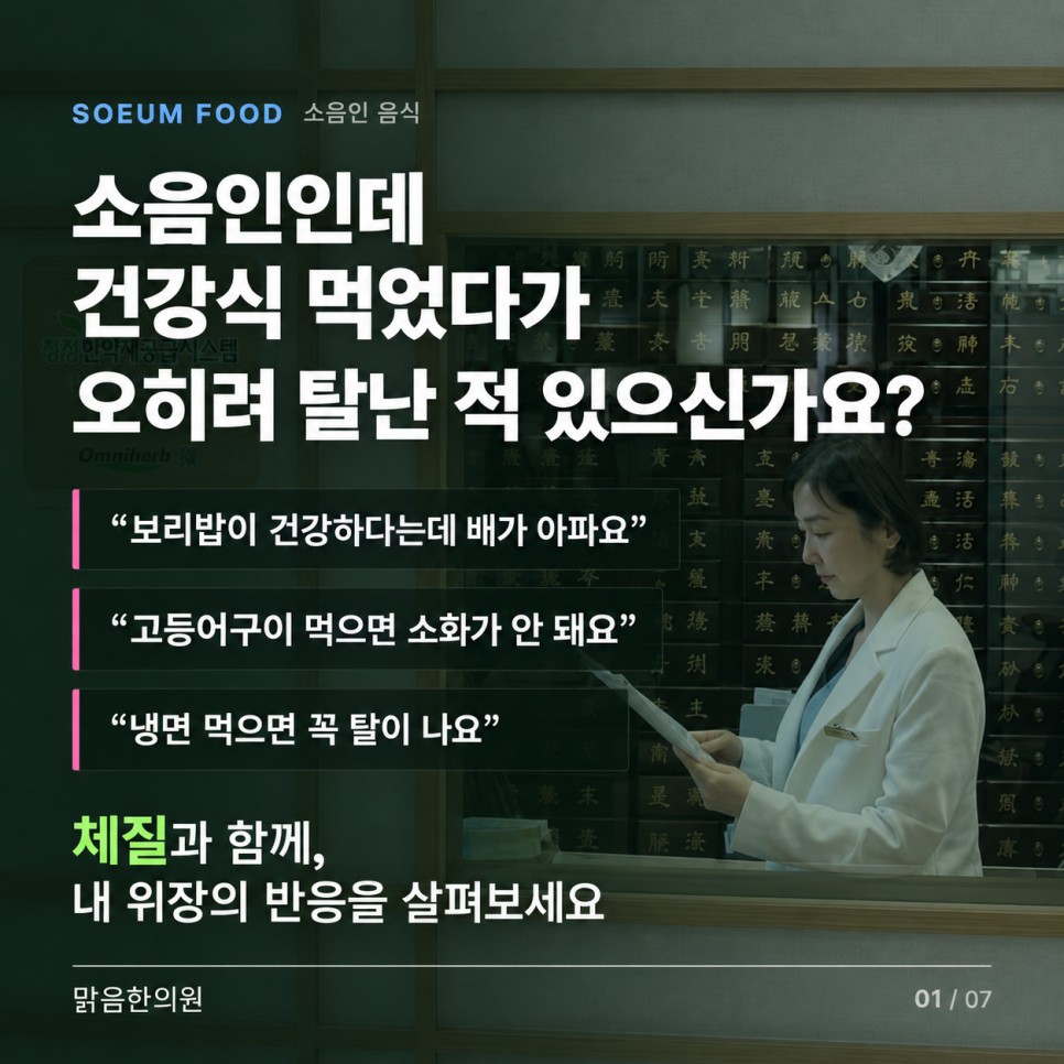 소음인 음식 가이드 대표 일러스트