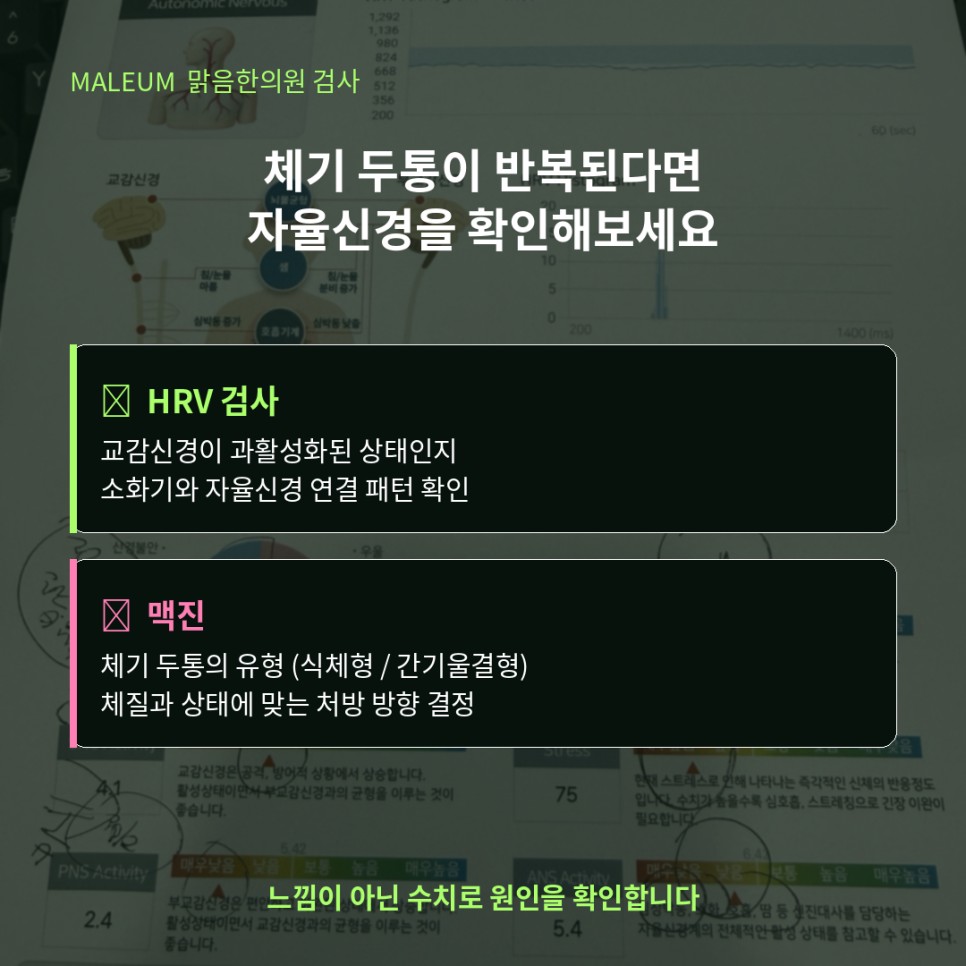 체했을때 두통 자율신경 검사